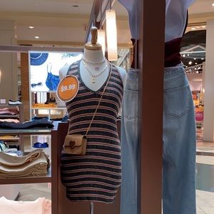 Halter dress with stripes